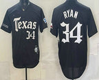 Texas Rangers #34 Nolan Ryan Black Fedasgoge Gothic Mexico 2025 Vapor Premier Limited Jersey