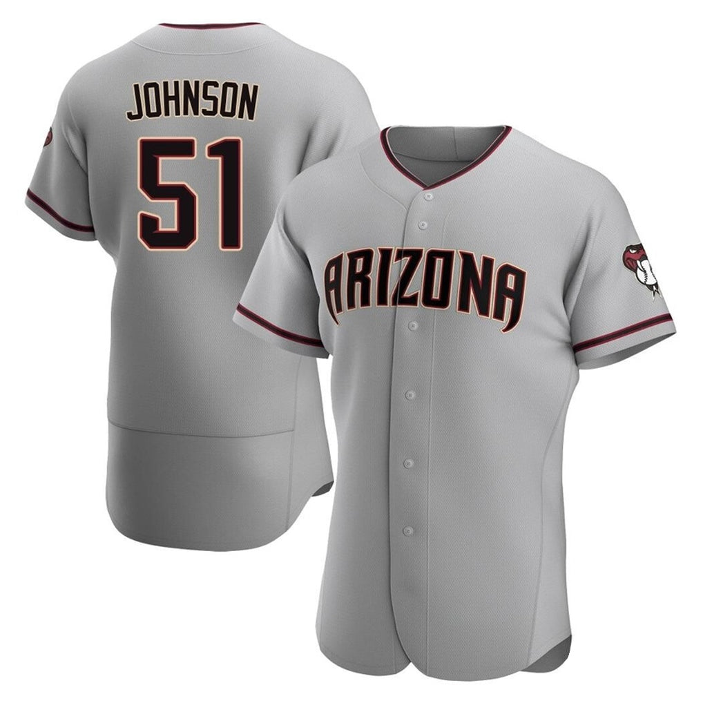 Arizona Diamondbacks #51 Randy Johnson Player Gray Fedasgoge Road Limited Elite Home Game Stitched Jerseys