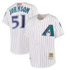 Arizona Diamondbacks #51 Randy Johnson Player White Fedasgoge Mitchell & Ness Limited Home Stitched Jerseys