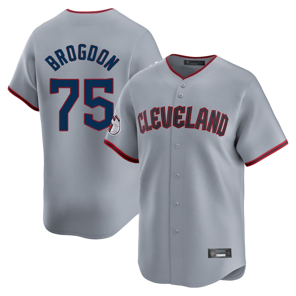 Cleveland Guardians #75 Connor Brogdon Player Gray Fedasgoge Road Limited Home Game Stitched Jerseys