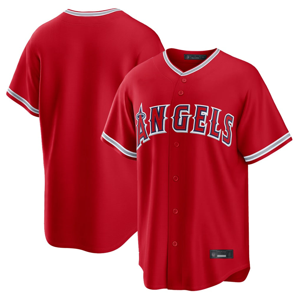 Los Angeles Angels Blank Player Red Fedasgoge Home Game Stitched Jerseys