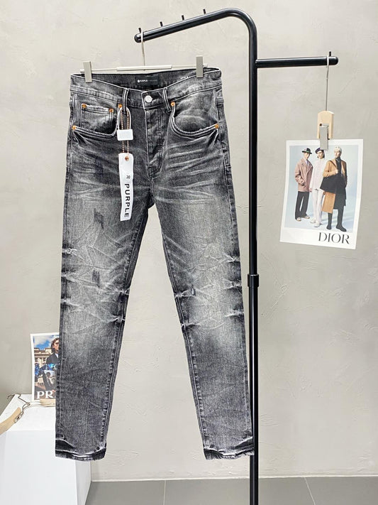Men's Purple Fashionable Casual Jeans Pants Size 30-38