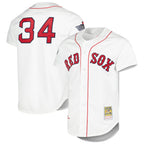 Boston Red Sox #34 David Ortiz Player White Fedasgoge Mitchell & Ness Cooperstown Collection Mesh Home Stitched Jerseys