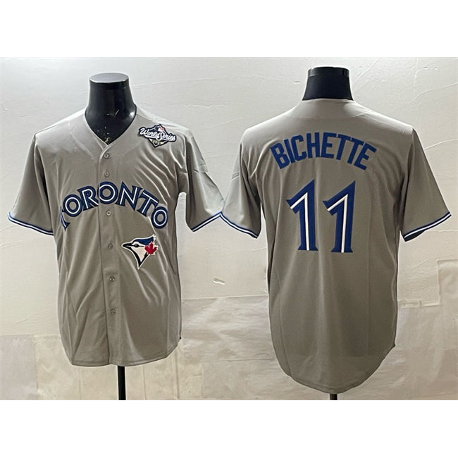 Toronto Blue Jays #11 Bo Bichette Gray Fedasgoge 2025 World Series Home Cool Base Stitched Jersey