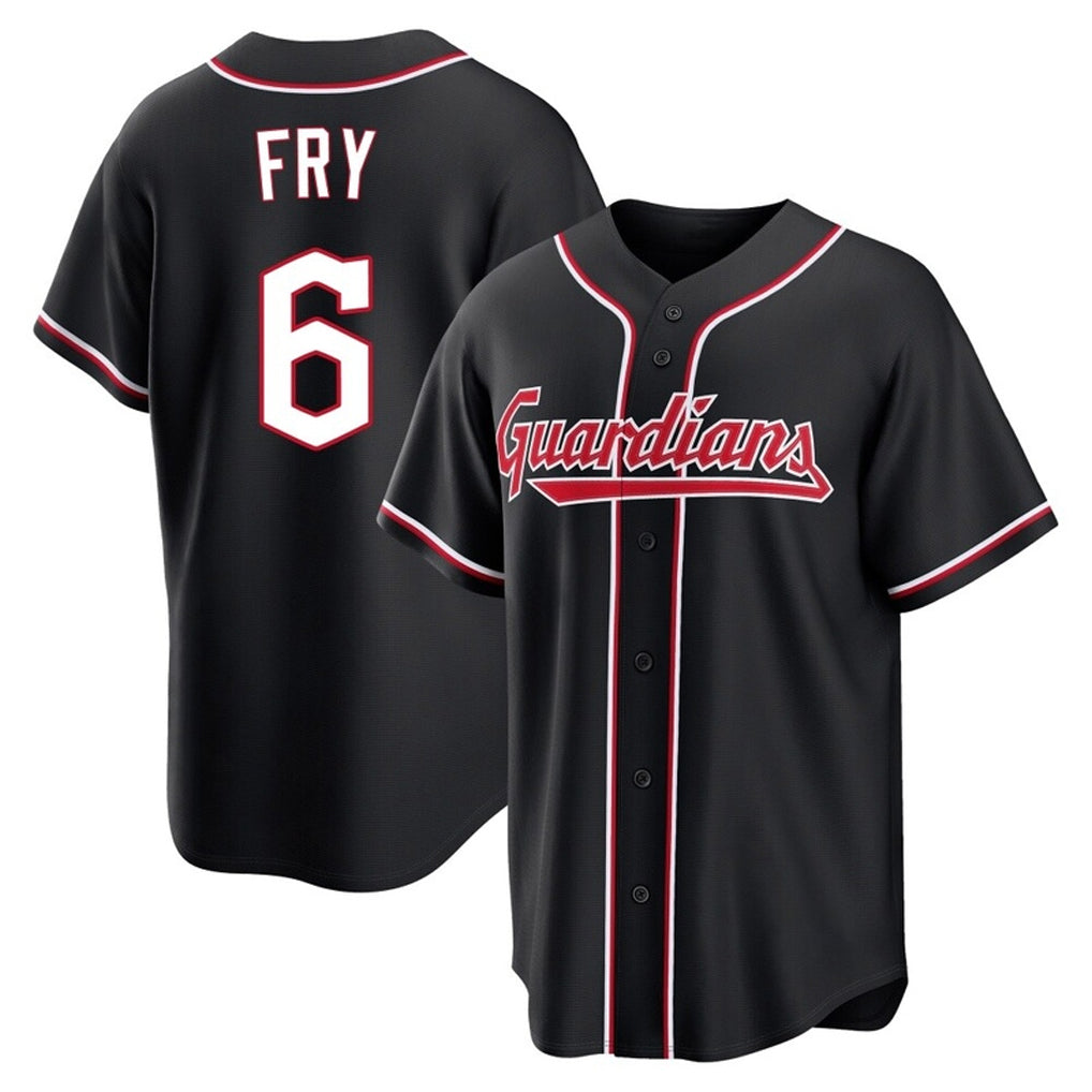 Cleveland Guardians #6 David Fry Player Black Fedasgoge Fashion Out Home Game Stitched Jerseys