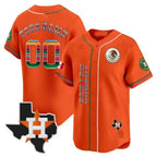 Custom Houston Astros Mexico Vapor Premier Limited Jersey V4 ¨C Orange Fedasgoge
