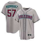 Arizona Diamondbacks #57 Eduardo Rodriguez Player Gray Fedasgoge Road Home Game Stitched Jerseys