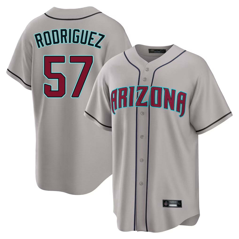 Arizona Diamondbacks #57 Eduardo Rodriguez Player Gray Fedasgoge Road Home Game Stitched Jerseys