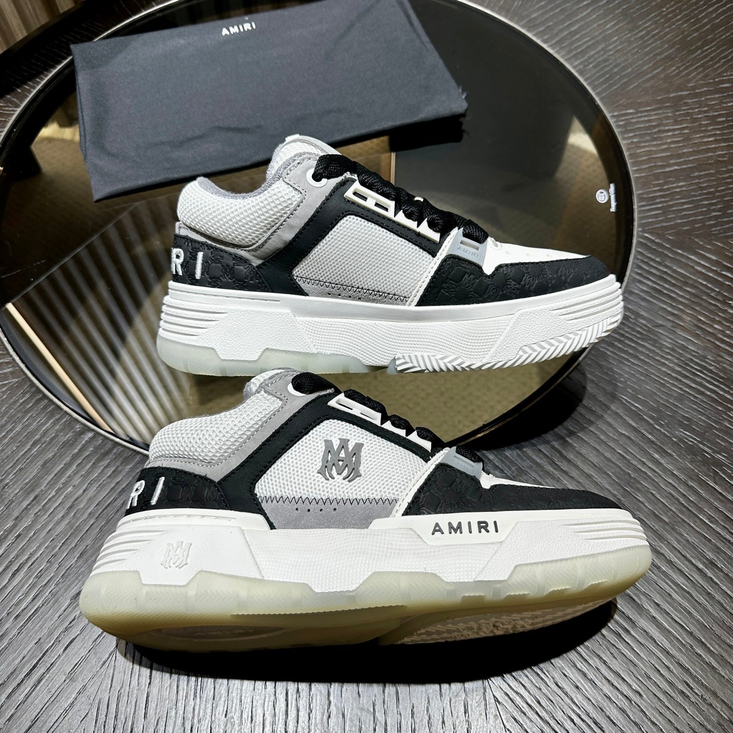 Men's Amiri Premium Leather Platform Mesh Shoes