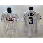 New York Yankees #3 Babe Ruth White Fedasgoge Bronx Graffiti Vapor Limited Stitched Jersey