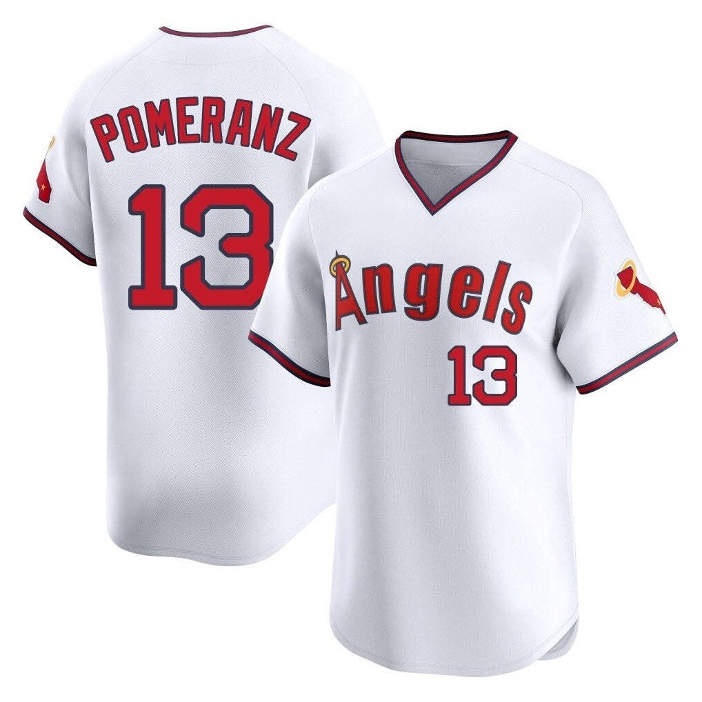 Los Angeles Angels #13 Drew Pomeranz Player White Fedasgoge T-shirt Home Limited Stitched Jerseys