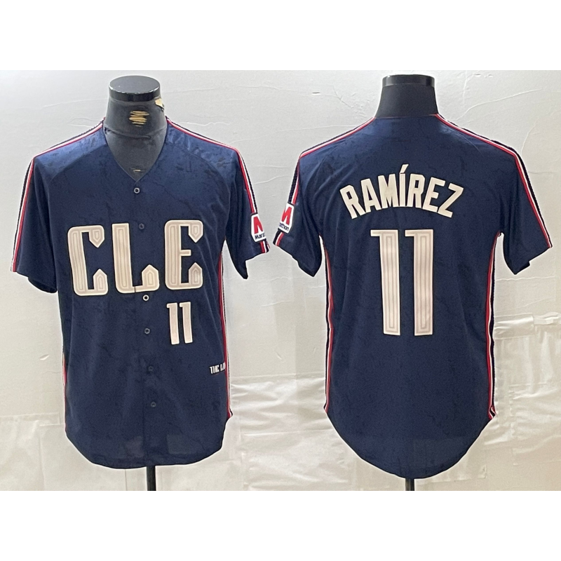 Cleveland Guardians #11 Jose Ramirez Number Navy Fedasgoge 2024 City Connect Limited Stitched Jersey