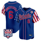 Baltimore Orioles #6 Ryan Mountcastle Player Royal Fedasgoge USA 250 Independence Day Vapor Premier Limited Home Game Stitched Jerseys
