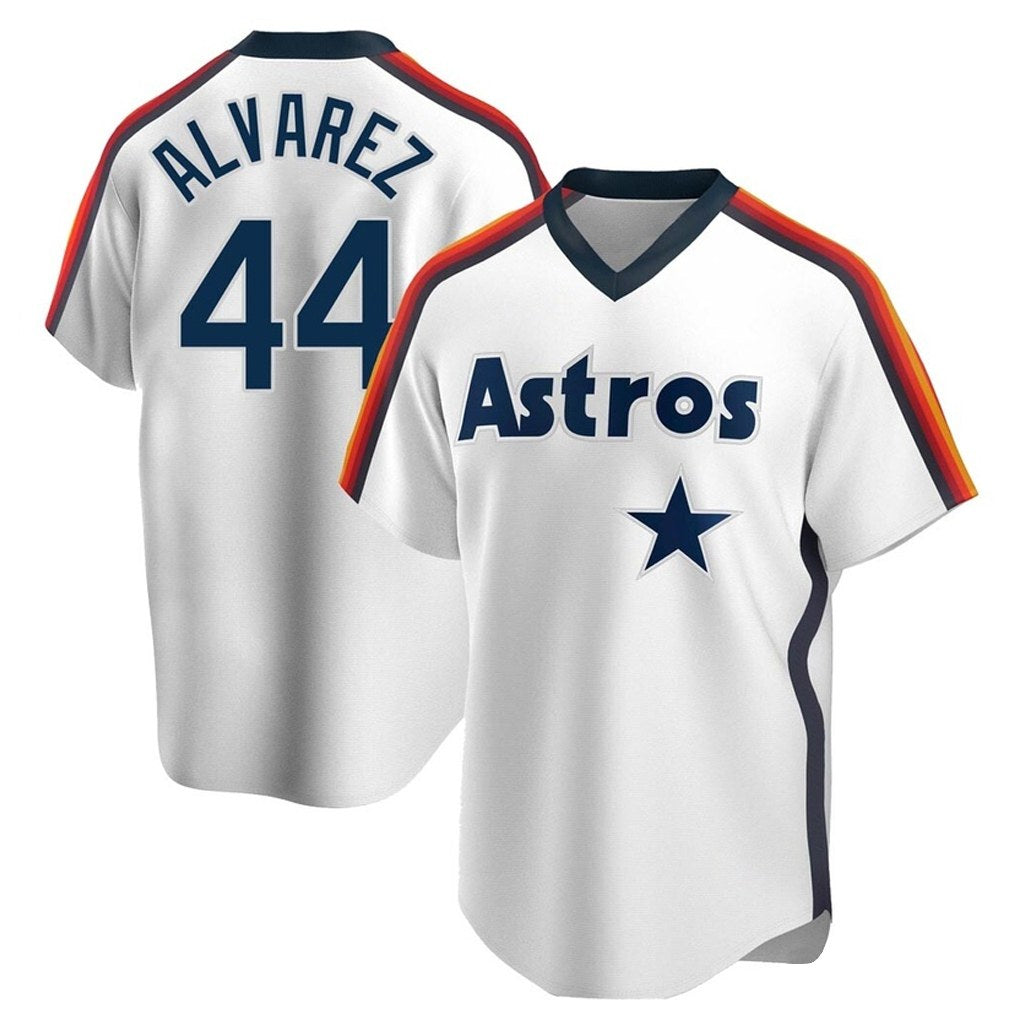 Houston Astros #44 Yordan Alvarez Player White Fedasgoge Cooperstown Collection T-shirt Stitched Jerseys