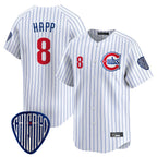 Chicago Cubs #8 Ian Happ Player White Fedasgoge Pinstripe Vapor Premier Limited Home Stitched Jerseys