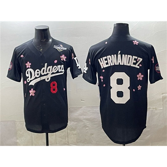 Los Angeles Dodgers #8 Enrique Hernandez Black Fedasgoge 2025 World Series Patch Tokyo Series Limited Stitched Jersey