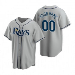 Custom Tampa Bay Rays Gray Fedasgoge 2020 Stitched Cool Base Road Jersey