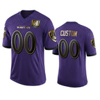 Custom B.Ravens Purple Fedasgoge Team 25th Season Golden Limited Jersey