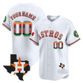 Custom Houston Astros Mexico Texas Patch Vapor Premier Limited Jersey ¨C White Fedasgoge