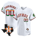 Custom Houston Astros Mexico Texas Patch Vapor Premier Limited Jersey ¨C White Fedasgoge