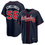 Atlanta Braves #56 Spencer Schwellenbach Player Navy Fedasgoge Home Game Stitched Jerseys