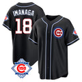 Chicago Cubs #18 Shota Imanaga Player Black Fedasgoge Fashion Out 150th Anniversary Game Stitched Jerseys