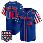 Custom Miami Marlins Royal Fedasgoge America 250 Edition Vapor Premier Limited Stitched Jerseys