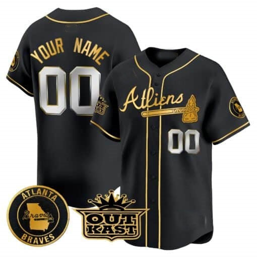 Custom Atlanta Braves Atliens Vapor Premier Limited Jersey ¨C Black Fedasgoge