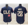 Cleveland Guardians #28 Tanner Bibee Number Navy Fedasgoge 2024 City Connect Limited Stitched Jersey