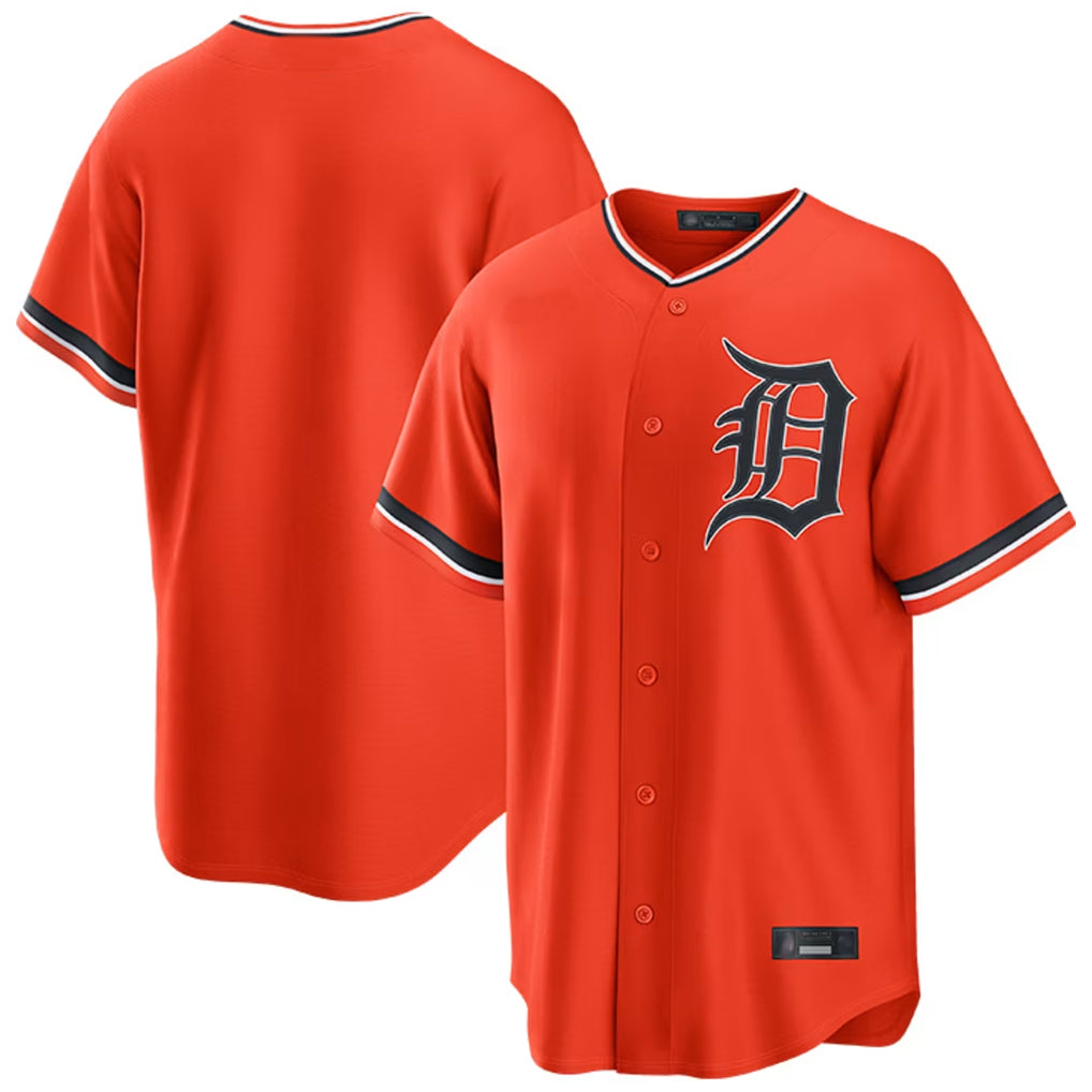 Detroit Tigers Blank Player Orange Fedasgoge Home Game Stitched Jerseys