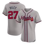 Atlanta Braves #27 Austin Riley Player Gray Fedasgoge Limited Elite Home Game Stitched Jerseys
