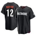 Baltimore Orioles #12 Dylan Beavers Player Black Fedasgoge City Connect Home Game Stitched Jerseys