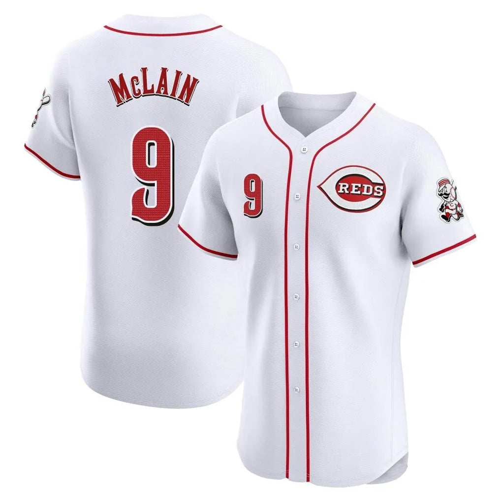 Cincinnati Reds #9 Matt McLain Player White Fedasgoge Limited Elite Home Stitched Jerseys