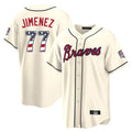 Atlanta Braves #77 Joe Jimenez Player Cream Fedasgoge USA 250 Fourth Of July Limited Home Game Stitched Jerseys