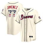 Atlanta Braves #77 Joe Jimenez Player Cream Fedasgoge USA 250 Fourth Of July Limited Home Game Stitched Jerseys