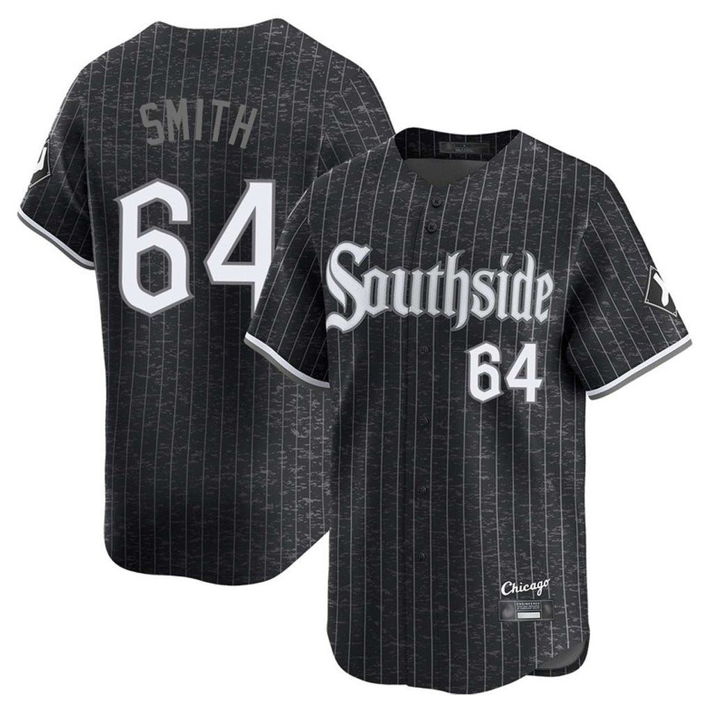 Chicago White Sox #64 Shane Smith Player Black Fedasgoge City Connect Limited Home Stitched Jerseys