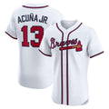 Atlanta Braves #13 Ronald Acuna Jr White FOULKSSHOP Home Elite Player Jersey