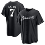 Atlanta Braves #7 Ha-Seong Kim Player Black Fedasgoge Home Game Stitched Jerseys