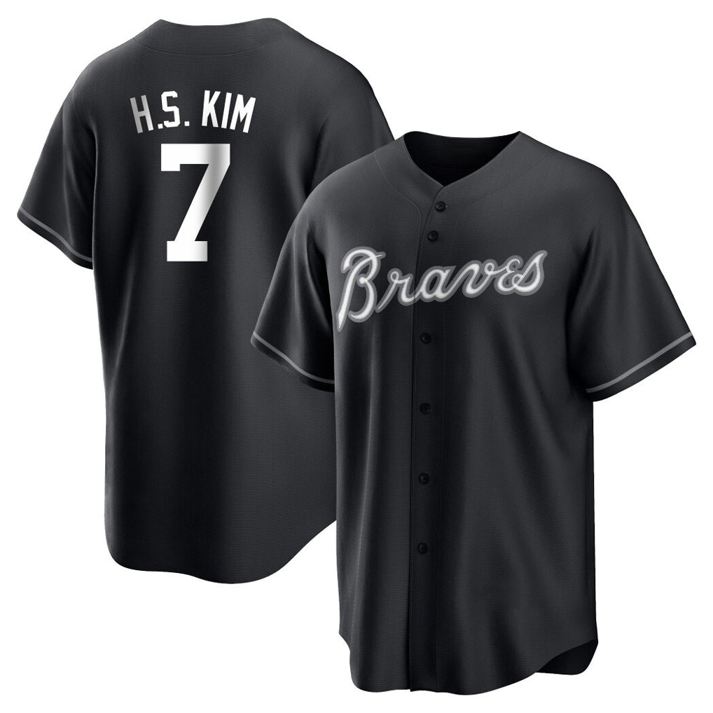 Atlanta Braves #7 Ha-Seong Kim Player Black Fedasgoge Home Game Stitched Jerseys