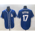 Los Angeles Dodgers #17 Shohei Ohtani Blue Fedasgoge Cool Base Stitched Jersey