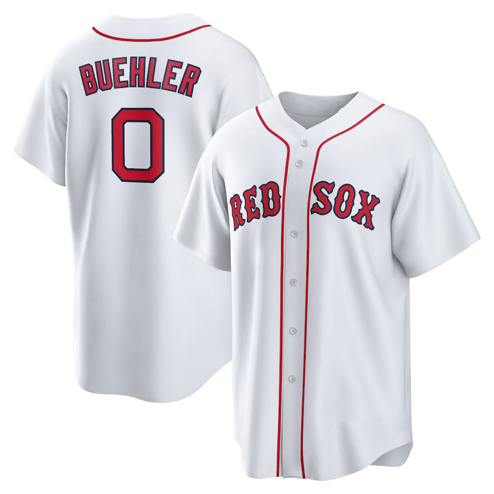 Boston Red Sox #0 Walker Buehler White Fedasgoge Home Replica Jersey