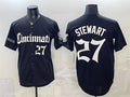 Cincinnati Reds #27 Sal Stewart Black Fedasgoge 'Gothic Queen City Edition' Vapor Premier Limited Stitched Jersey