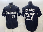 Cincinnati Reds #27 Sal Stewart Black Fedasgoge 'Gothic Queen City Edition' Vapor Premier Limited Stitched Jersey