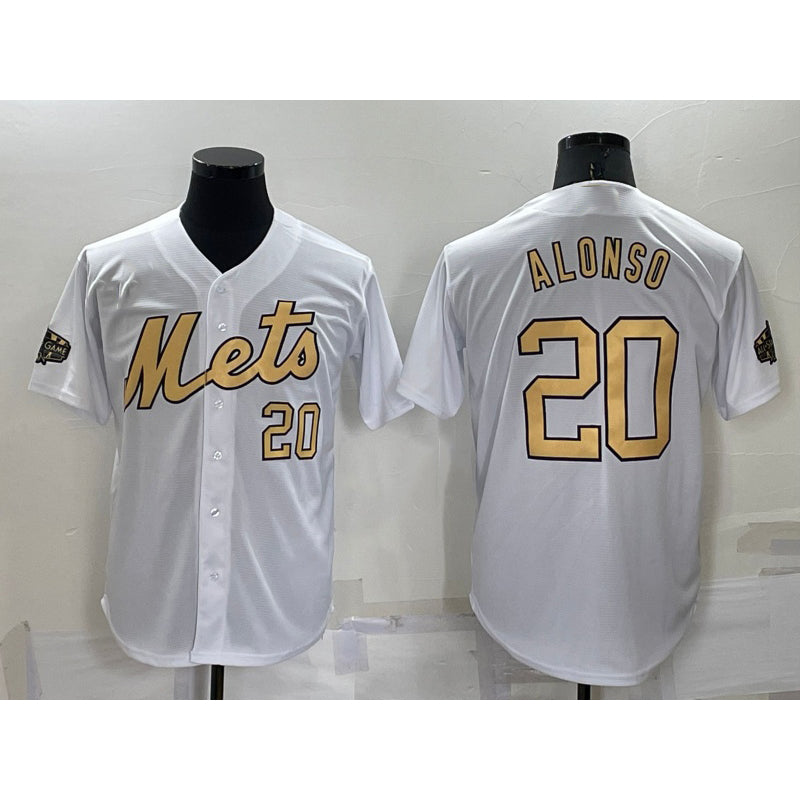 New York Mets #20 Pete Alonso Number White Fedasgoge 2022 All Star Stitched Cool Base Jersey