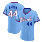 Atlanta Braves #44 Hank Aaron Player Powder Blue Fedasgoge 2026 City Connect T-shirt Limited Elite Home Game Stitched Jerseys