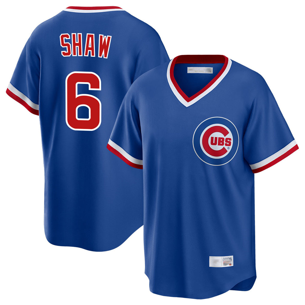 Chicago Cubs #6 Matt Shaw Player Royal Fedasgoge T-shirt Cooperstown Collection Limited Stitched Jerseys