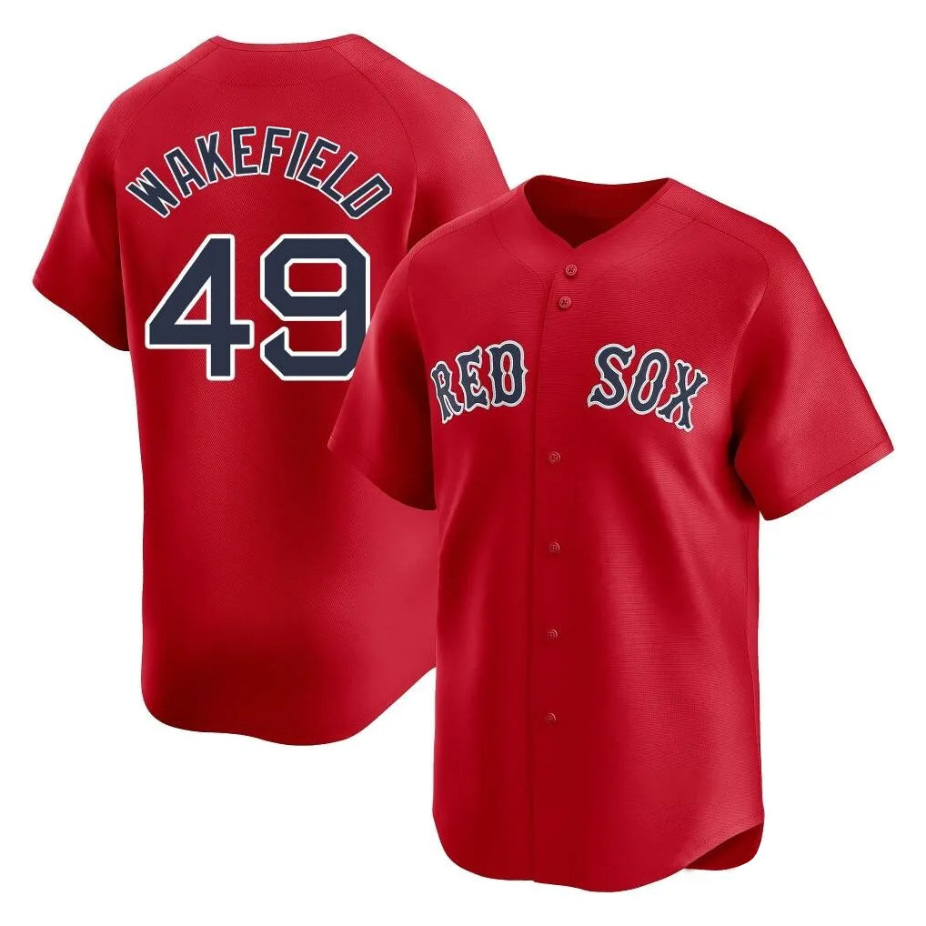 Boston Red Sox #49 Tim Wakefield Player Red Fedasgoge Limited Home Game Stitched Jerseys1