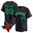 Custom Houston Astros Mexico Texas Black Fedasgoge Patch Vapor Premier Limited Jersey V3 ¨C All Stitched