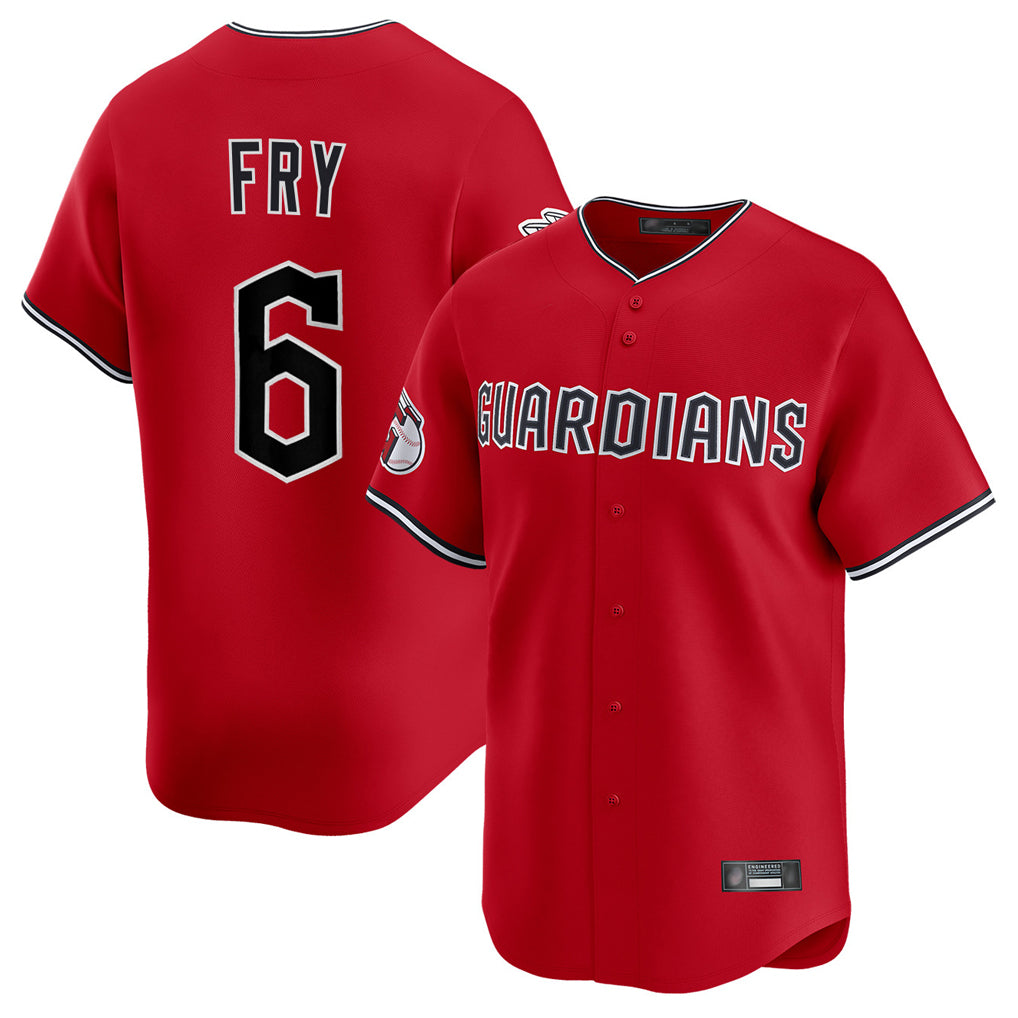 Cleveland Guardians #6 David Fry Player Red Fedasgoge Limited Home Stitched Jerseys