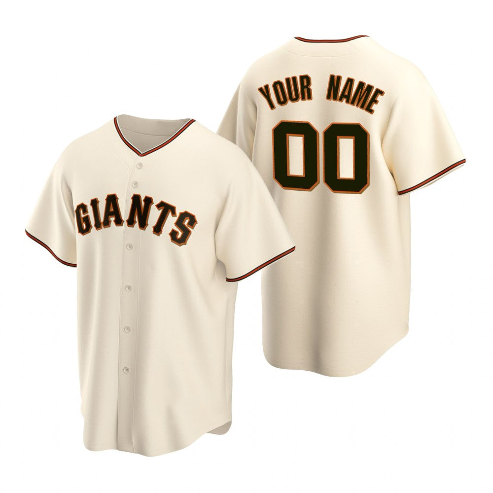 Custom San Francisco Giants Cream Fedasgoge Stitched Cool Base Home Jersey